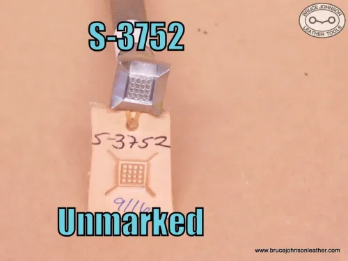 S-3752 – Unmarked geometric stamp, 9-16 inch – $80.00.
