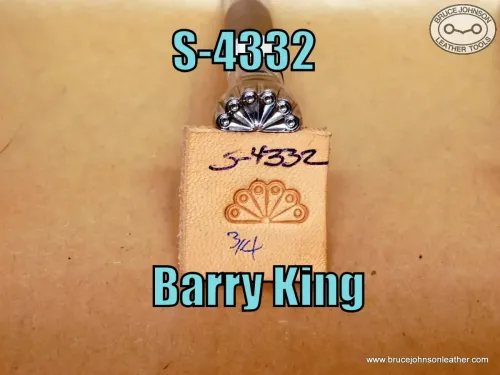 S-4332 – Barry King geometric-half flower stamp, 3-4 inch wide – $80.00