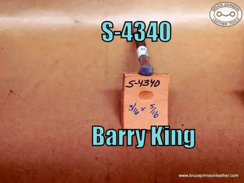 S-4340 – Barry King checkered oval background stamp, 3-16 X 5-16 inch – $25.00.