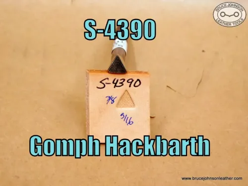 S-4390 – Gomph Hackbarth checkered triangle stamp, 5-16 inch base 3-8 inch sides – $30.00
