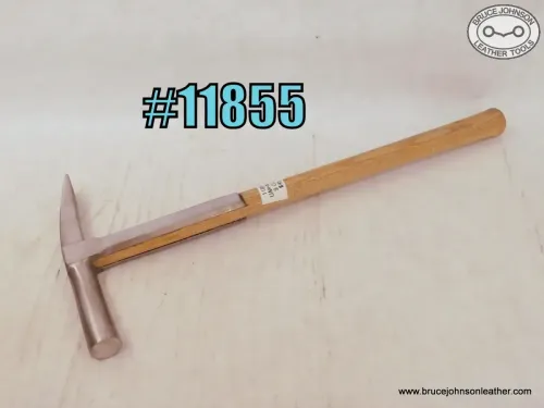 SOLD – 11855 – unmarked strap handle tack hammer with straight cross peen, 9 ounce – $45.00.
