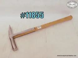 SOLD – 11855 – unmarked strap handle tack hammer with straight cross peen, 9 ounce – $45.00.