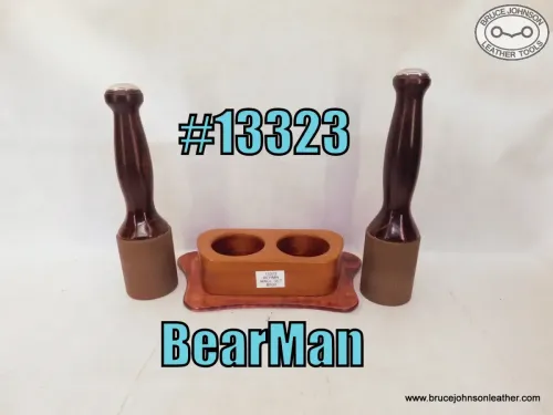 SOLD - 13323 – BearMan (Ed LeBarre) 14 and 20 ounce maul set with stand – $200.00.