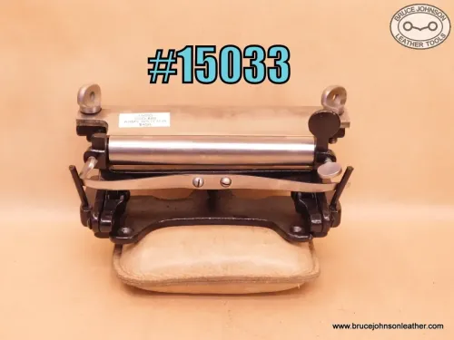 SOLD - 15033 – refurbished CS Osborne 6 inch #86 leather splitter with the Army Issued bomb logo frame – $450.00.