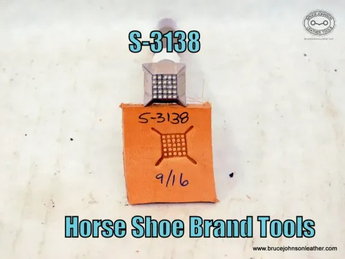 SOLD – S-3138 – Horse Shoe Brand Tools geometric block stamp 9-16 inch – $55.00