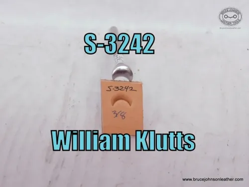 SOLD – S-3242 - William Klutts crowner stamp, 3-8 inch wide at base - $30.00