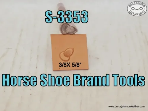 SOLD - S-3353 – Horse Shoe Brand Tools acorn stamp, 3-8 X 5-8 inch – $55.00.