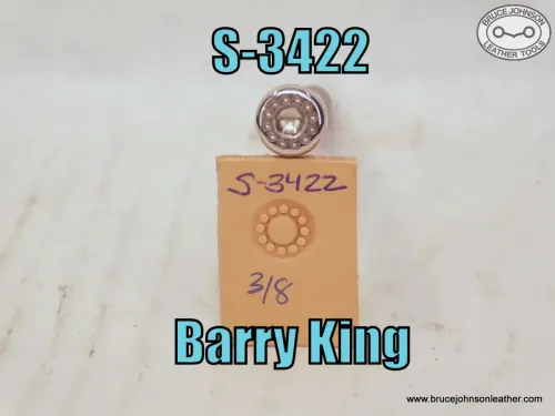 SOLD – S-3422 – Barry King flower center, 3-8 inch – $30.00.