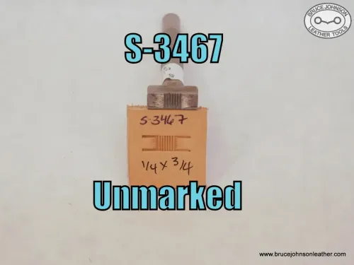 SOLD - S-3467 – unmarked line center basket stamp, 1-4 X 3-4 inch – $80.00