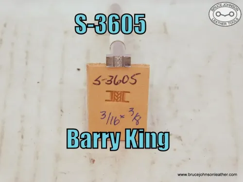 SOLD - S-3605 – Barry King braid center basket stamp 3-16 X 3-8 inch – $45.00.