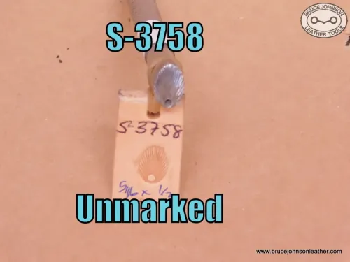 SOLD - S-3758 – Unmarked dot-flare or Sunburst stamp, 5-16 X 1-2 inch – $30.00.