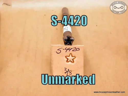 SOLD – S-4420 – unmarked star stamp, 3-8 inch – $30.00.