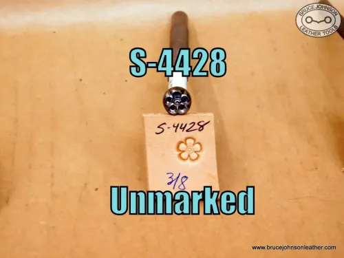 SOLD – S-4428 – unmarked flower stamp, 3-8 inch – $80.00.
