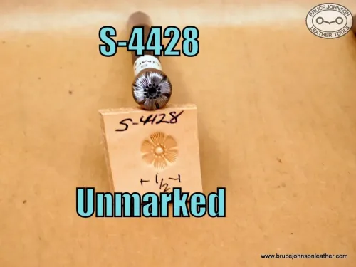 Unmarked flower center stamp, 1-2 inch overall – $45.00