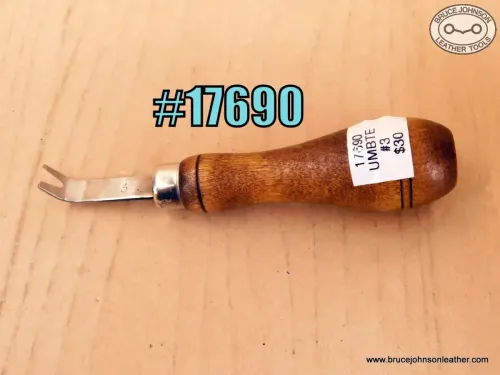 SOLD – 17690 – unmarked #3 bent/western edger – $30.00
