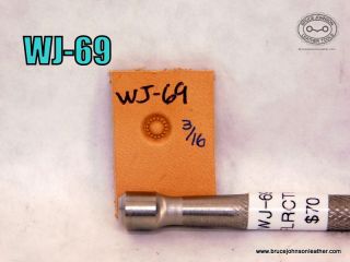 WJ – 69 – Wayne Jueschke lined center dot flower center 3-16 inch – $70.00.