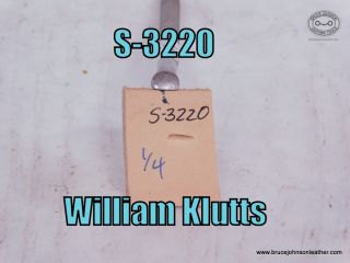 S-3220 – William Klutts checkered beveler, 1-4 inch – $35.00.