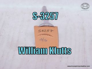 S-3257 – William Klutts lined and scalloped veiner stamp, 15-16 inch wide – $35.00.