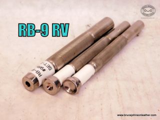 RB-9 RV - Richard Brooks three piece rivet set for #9 rivets. Includes - burr setter, peener for shank, and domer for rivet head - set price $53.00