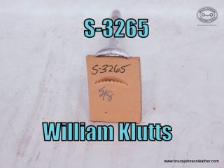 S-3265 – William Klutts lined and scallop veiner stamp, 5-8 inch-wide – $35.00.