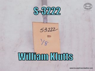 SOLD - S-3222 – William Klutts checkered beveler, 1-8 inch – $35.00.
