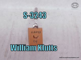 S-3243 – William Klutts crowner stamp, 1-4 inch wide at base – $30.00.