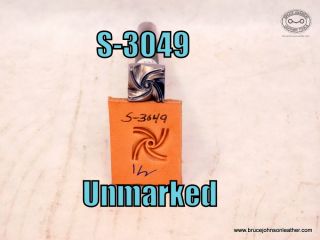 S-3049 – Unmarked crazy legs block geometric stamp, 1-2 inch – $80.00.