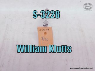 S-3228 – William Klutts Undershot lifter stamp, 3-16 inch – $35.00