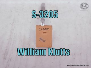 S-3205 – William Klutts smooth beveler, 3-16 inch – $25.00.