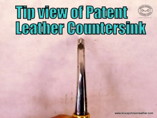 Patent leather countersink tip view