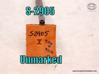S-2905 – Unmarked hourglass meander stamp, 3-16 X 3-16 inch – $40.00