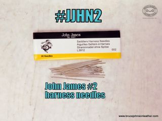 JJHN2 – John James #2 blunt tip harness handsewing needles, 2-1/16 inches long, suggested for #138, #207, or 1.0 mm metric thread – pack of 25 – $7.00.